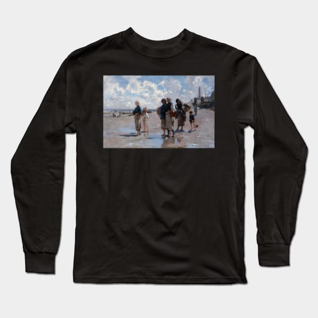 John Singer Sargent Fishing for Oysters at Cancale Long Sleeve T-Shirt by pdpress